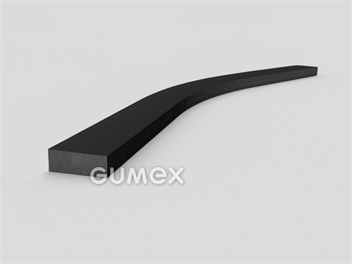 Gumový profil obdĺžnikový, 2x10mm, 4-prúd, 70°ShA, EPDM, -40°C/+100°C, čierny